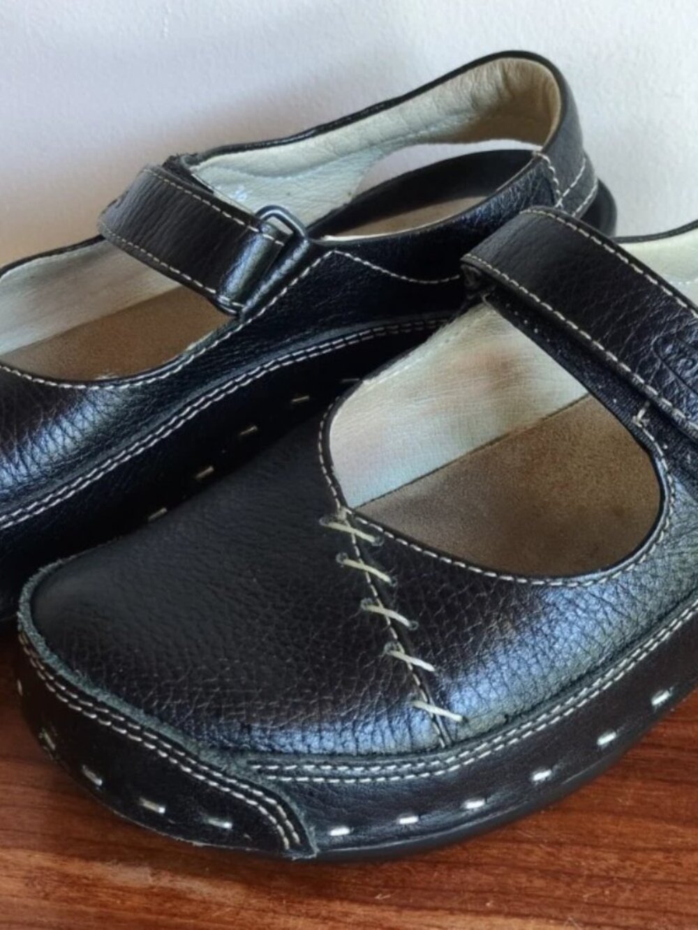 Wolky Mary Jane Strap Black Leather Cloggy Clogs Women’s EU 36 US 5.5-6 - Picture 2 of 11